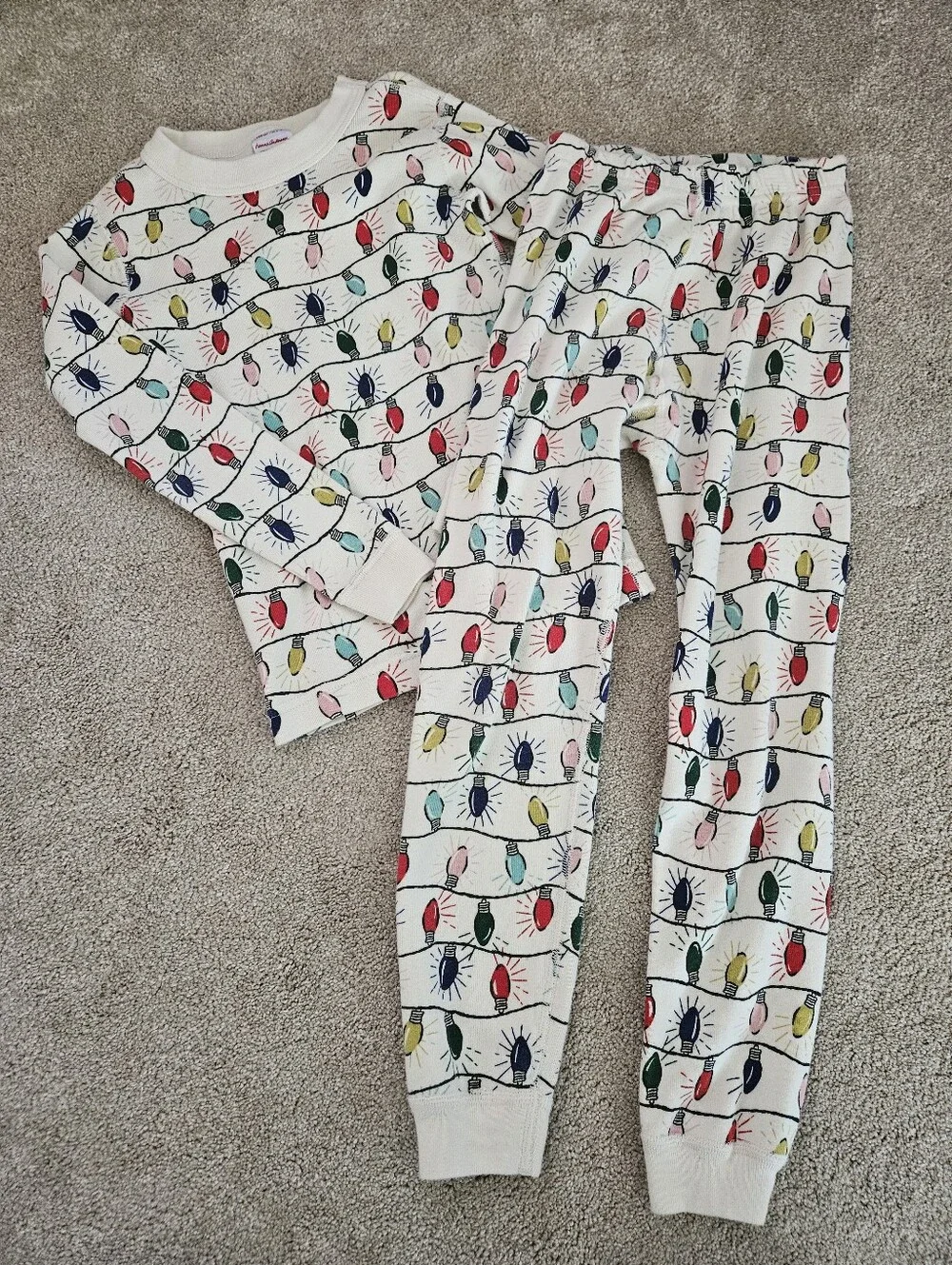 Hanna Andersson Holiday Lights Long Sleeve Pajama Set, 6-7 (120 Cm)